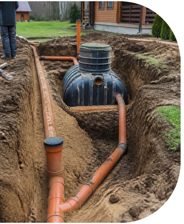 Монтаж и устройство канализации дачи под ключ в Саянске